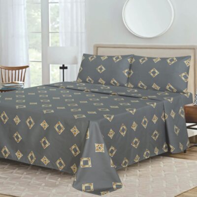 Grey Diamond Print Comforter Set