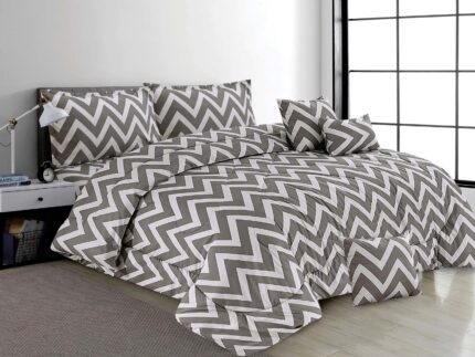 Modern Grey Chevron Comforter Set