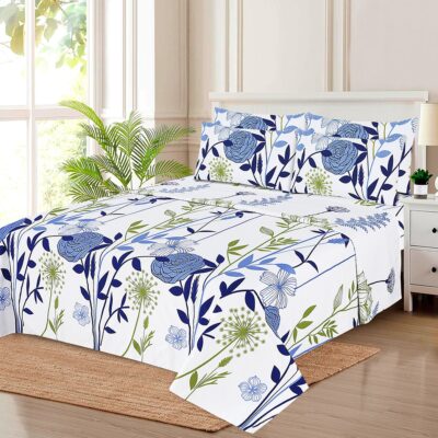Blue Botanical Floral Comforter Set