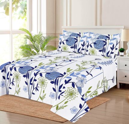 Blue Botanical Floral Comforter Set
